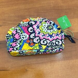 Vera Bradley Bright Floral Rio Pattern Quilted Zip Cosmetic Case